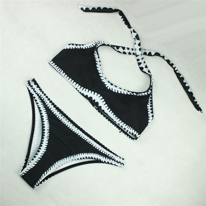 Drune - Schwarz-Weißer Bandeau-Bikini
