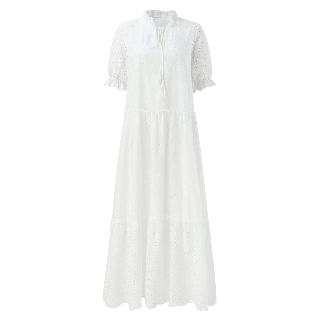 Drune | Weiß Plus-Size Rüschenkleid
