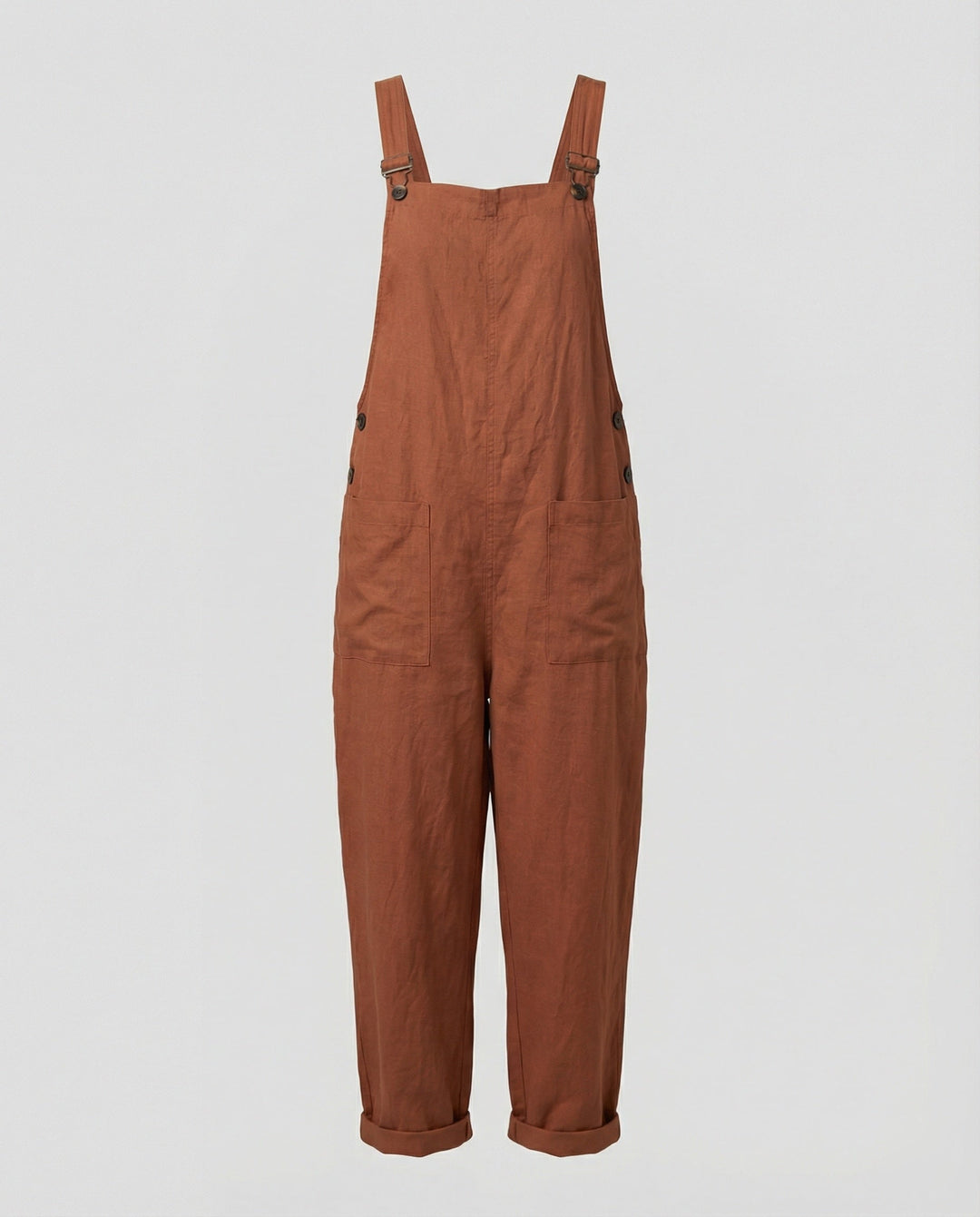 Drune | Weite-Leg-Overall Damen mit verstellbarer Schnalle und Tasche aus Baumwolle