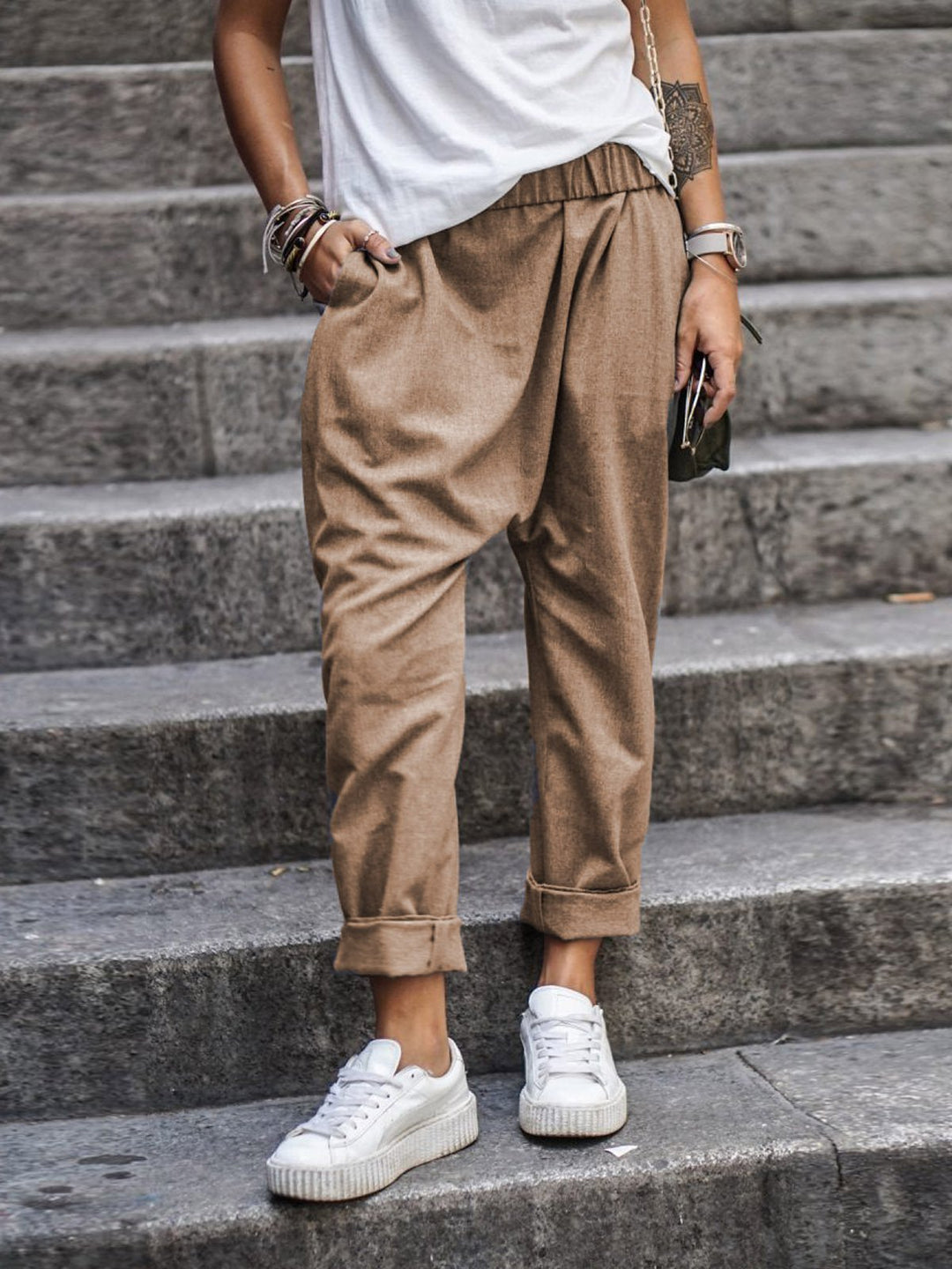 Drune | Lässige Leinenhose Look