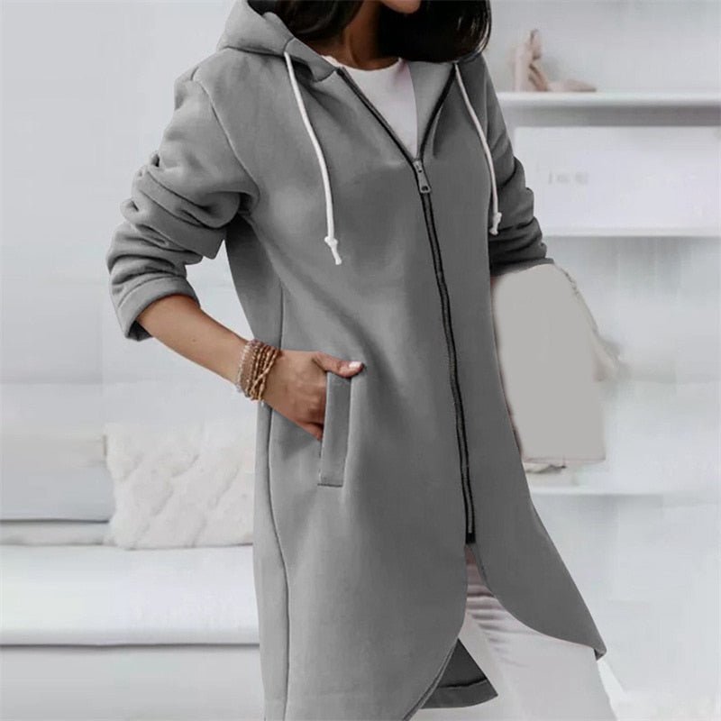 Drune Jacke | Bequeme lange Kapuzenweste für Frauen