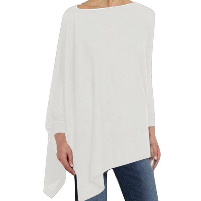Drune | Bequem Herbst O-Ausschnitt Langarm Top für Frauen