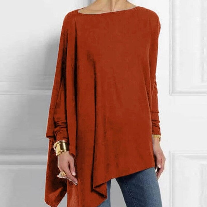 Drune | Bequem Herbst O-Ausschnitt Langarm Top für Frauen