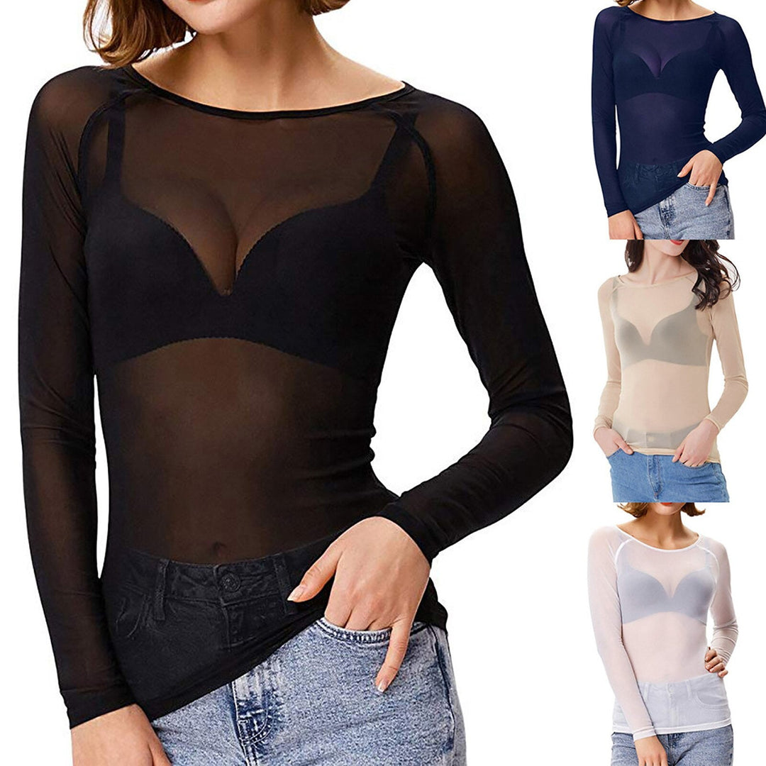 Drune | Transparentes Mesh Top Mit Langen Ärmeln Für Damen
