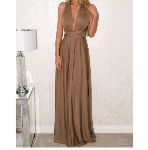 Drune | Elegantes Halter-Maxikleid ohne Rücken für Frauen