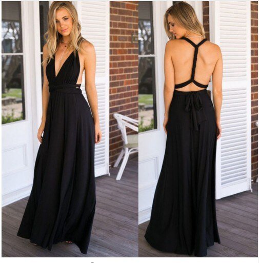 Drune | Elegantes Halter-Maxikleid ohne Rücken für Frauen