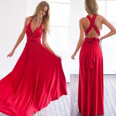 Drune | Elegantes Halter-Maxikleid ohne Rücken für Frauen