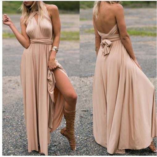 Drune | Elegantes Halter-Maxikleid ohne Rücken für Frauen