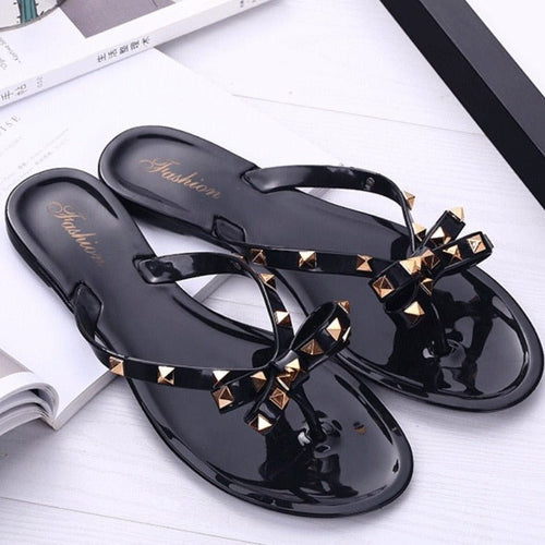 Drune | Nieten-Schleifenknoten Flip-Flops Sandalen