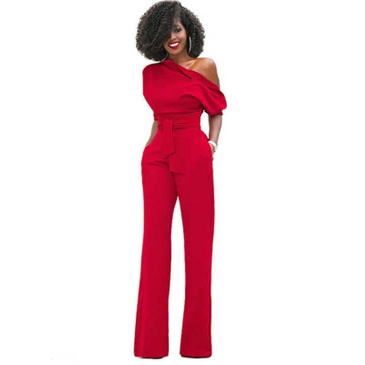 Drune | Schulterloser, Eleganter Jumpsuit Mit Gürtel Für Damen