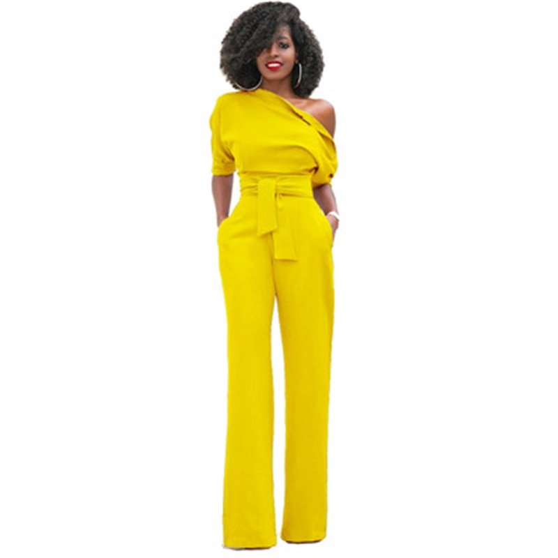 Drune | Schulterloser, Eleganter Jumpsuit Mit Gürtel Für Damen