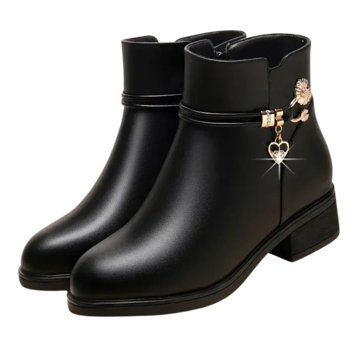 Weiche Damen Strass Stiefel Lederstil Drune