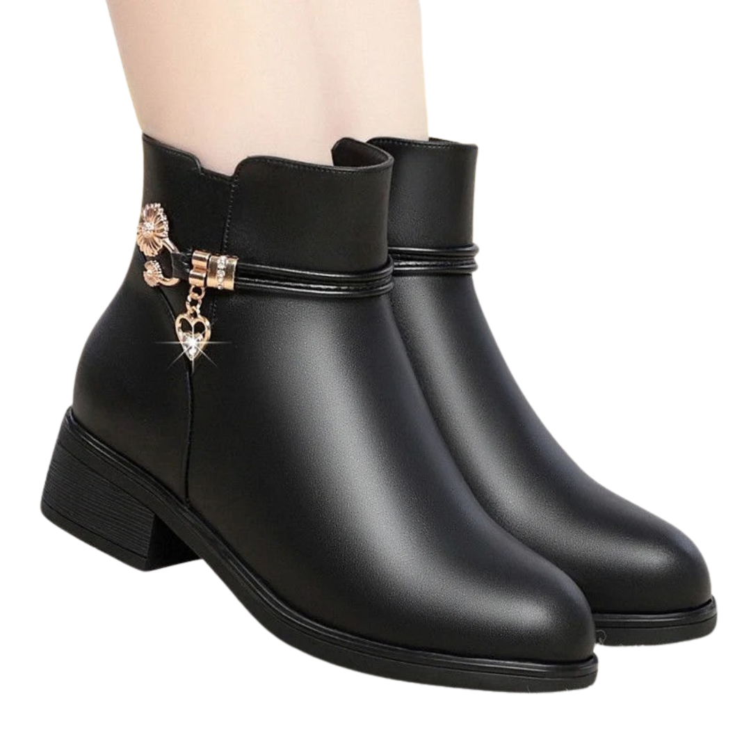 Weiche Damen Strass Stiefel Lederstil Drune