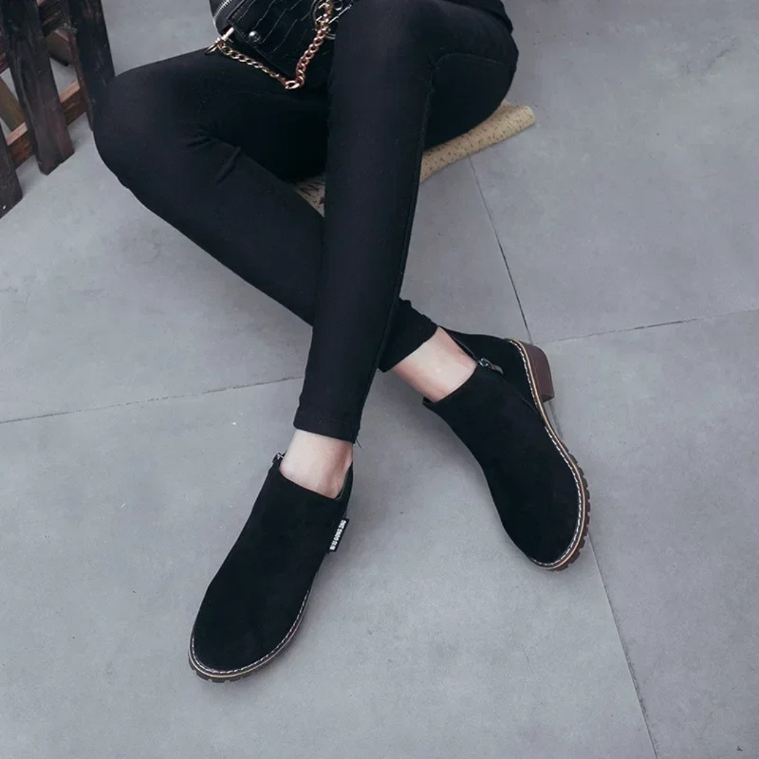 Damen Stiefeletten Wildleder Stil Drune