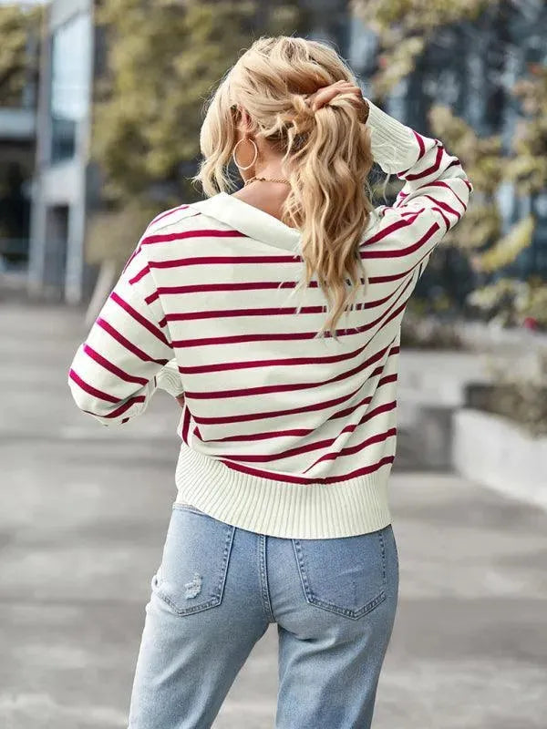 Drune | Freizeit Gestreifter Pullover Top