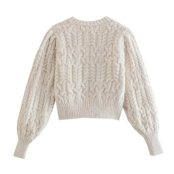 Drune | Crop Weinlese Strickjackes Pullover