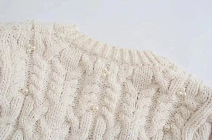 Drune | Crop Weinlese Strickjackes Pullover