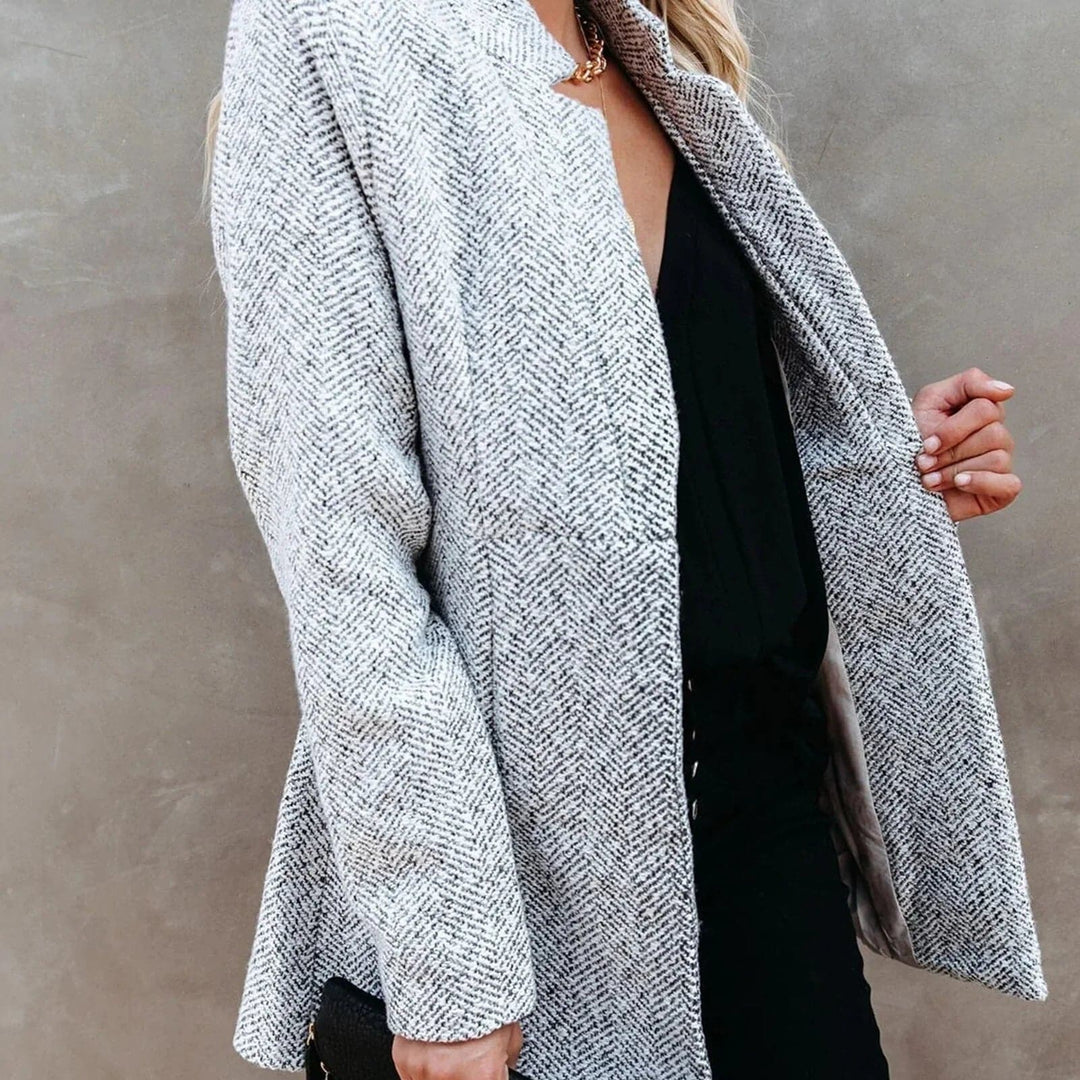 Drune | Zeitlose Offene Jacke Tweedstruktur Moderne Eleganz