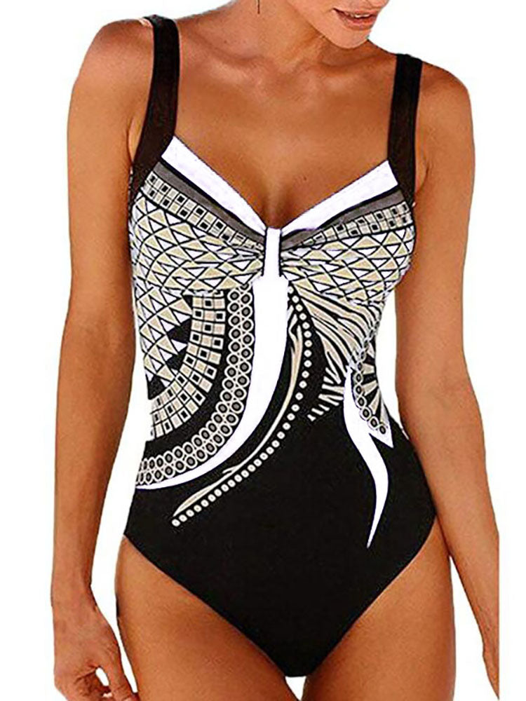 Drune | Damen Kombinierter Badeanzug Push Up Sexiger Badeanzug