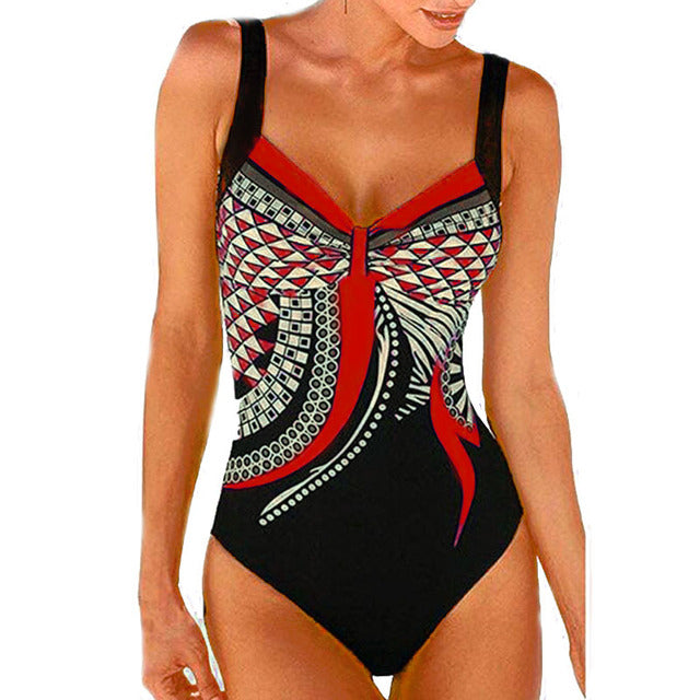 Drune | Damen Kombinierter Badeanzug Push Up Sexiger Badeanzug