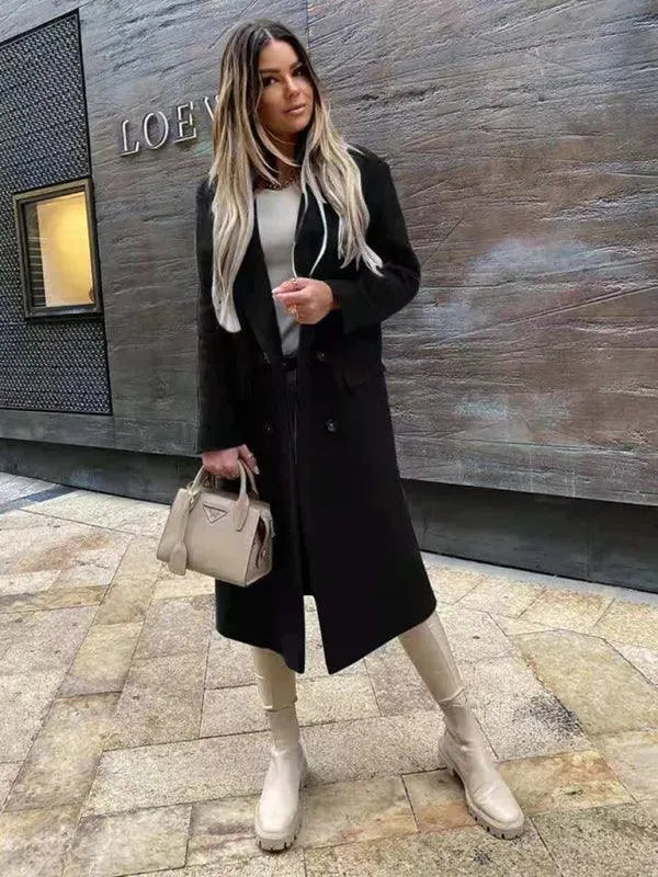Drune | Damen Doppelreiher Wollmantel