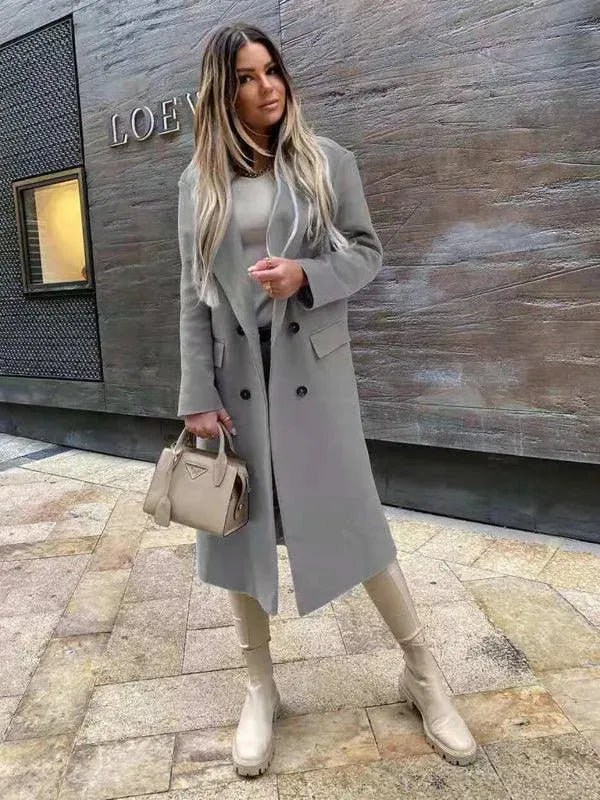 Drune | Damen Doppelreiher Wollmantel