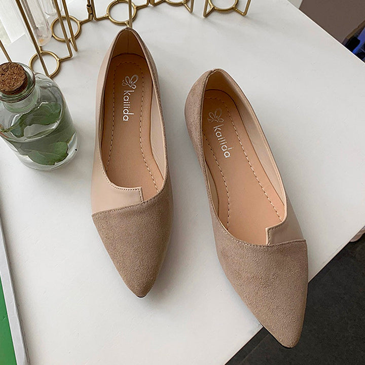 Drune | Damen Splice Farbe Mule Loafers Spitz Zehe