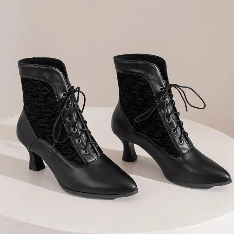 Drune | Damen Stiefeletten Leder Schnürschuhe Moderne Schuhe