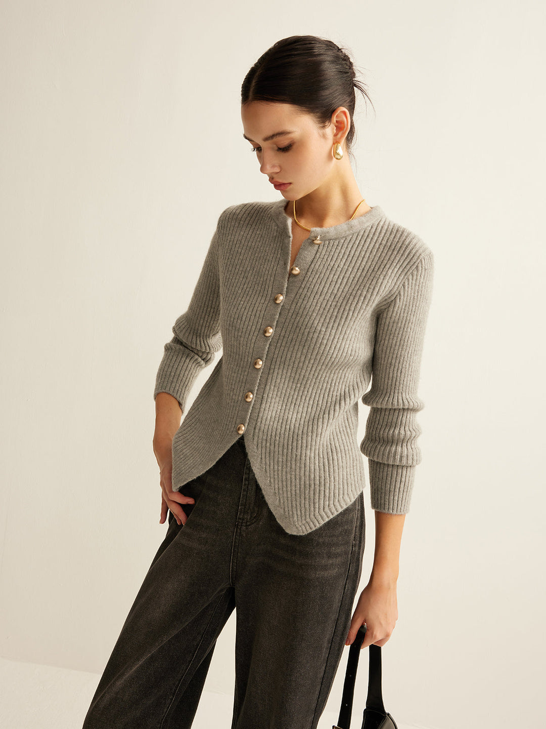 Drune | Damen Knopf-Oben Pullover