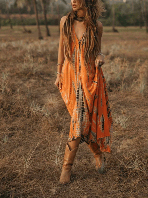Drune | Damenkleider Geprägter Neckholder Offene Rücken Ärmelloses Kleid