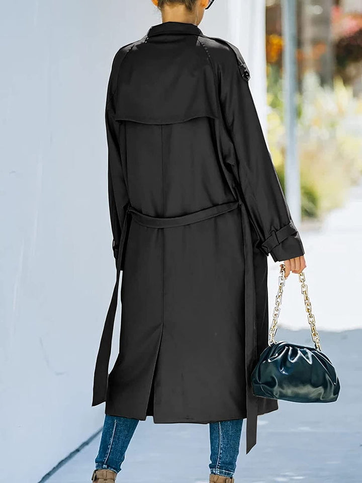 Drune | Trenchcoat Klassischer Schnitt Knielang Doppelreiher Mit Gürtel Elegante Details