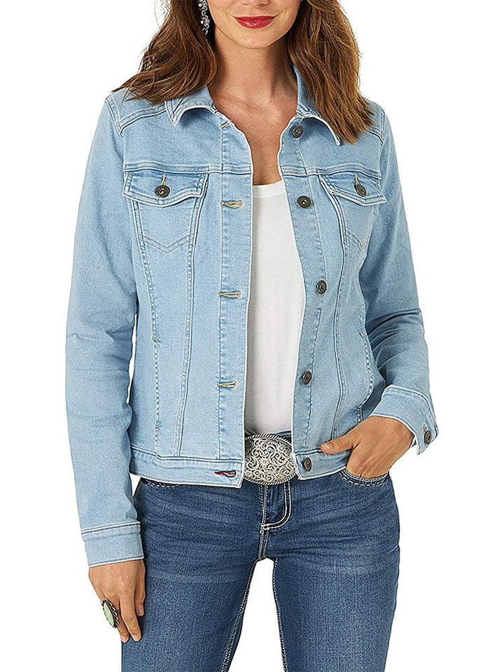 Drune | Damenjacken Einreihige Denimjacke mit Taschen