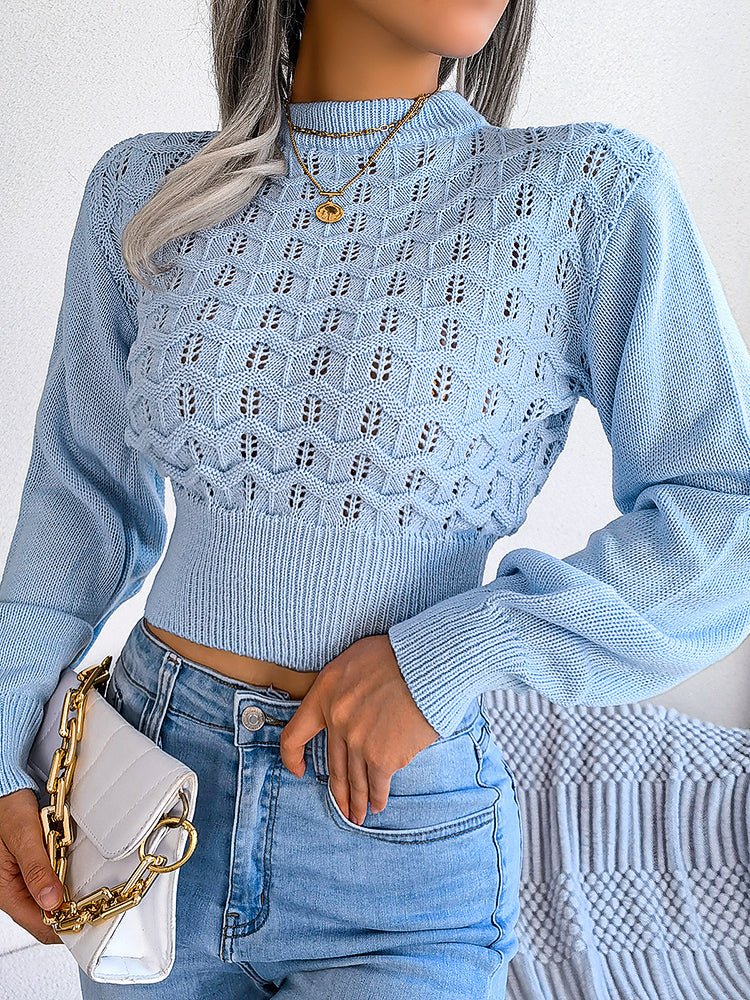 Drune | Crop-Top für den Winter mit elegantem Strickmuster für Frauen