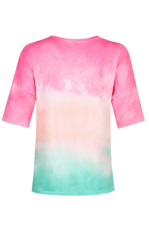 Drune | Damen Tie Dye Gradient Print Lose T-Shirt Für Frauen