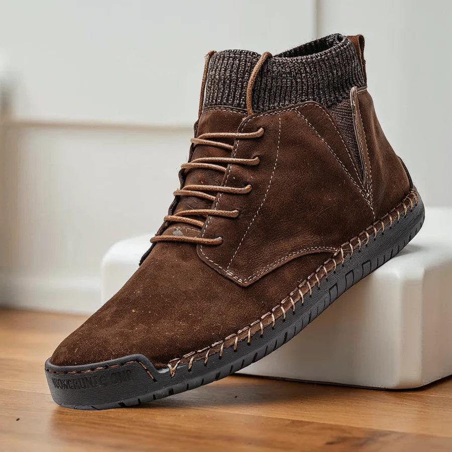 Retro-Wildlederschuhe mit Ripp- und Stichmuster Drune Drune