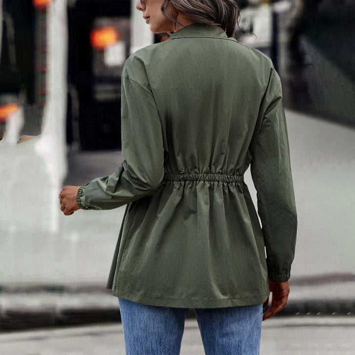 Drune - Damen khaki lässige Kordelzugjacke