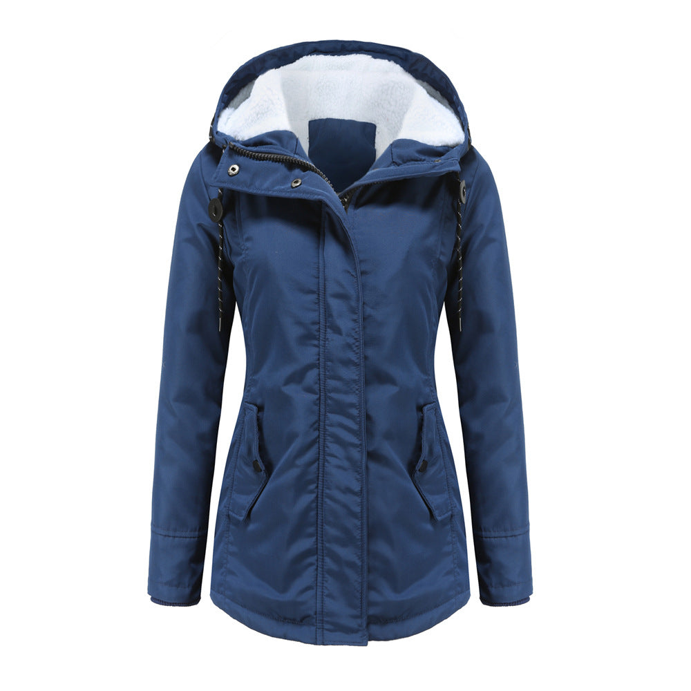 Drune | Damen Kapuzenfleece gefütterte Winterjacke