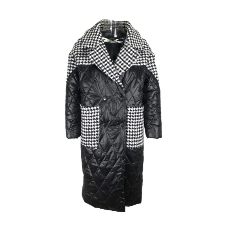 Drune | Gesteppte Damen-Winterjacke mit Hahnentrittmuster