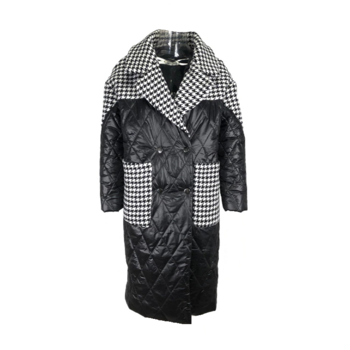 Drune | Gesteppte Damen-Winterjacke mit Hahnentrittmuster