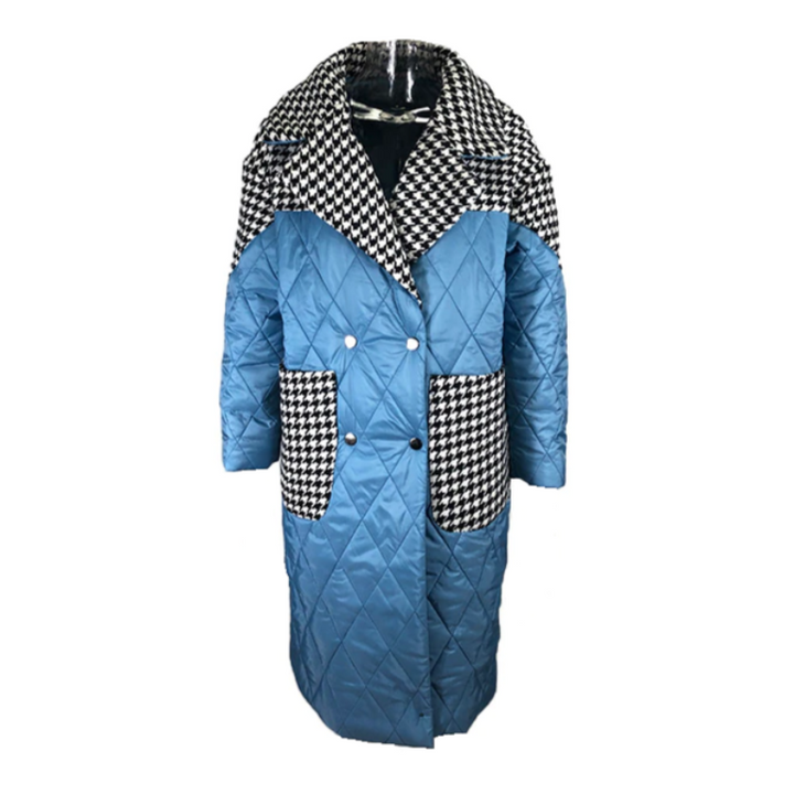 Drune | Gesteppte Damen-Winterjacke mit Hahnentrittmuster
