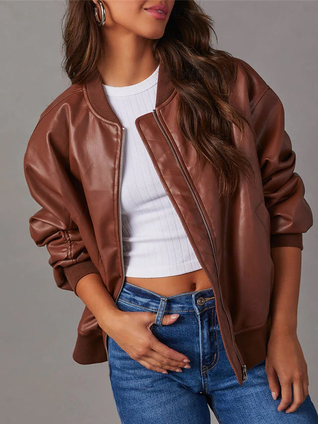 Drune | Lockere Lederjacke für Damen