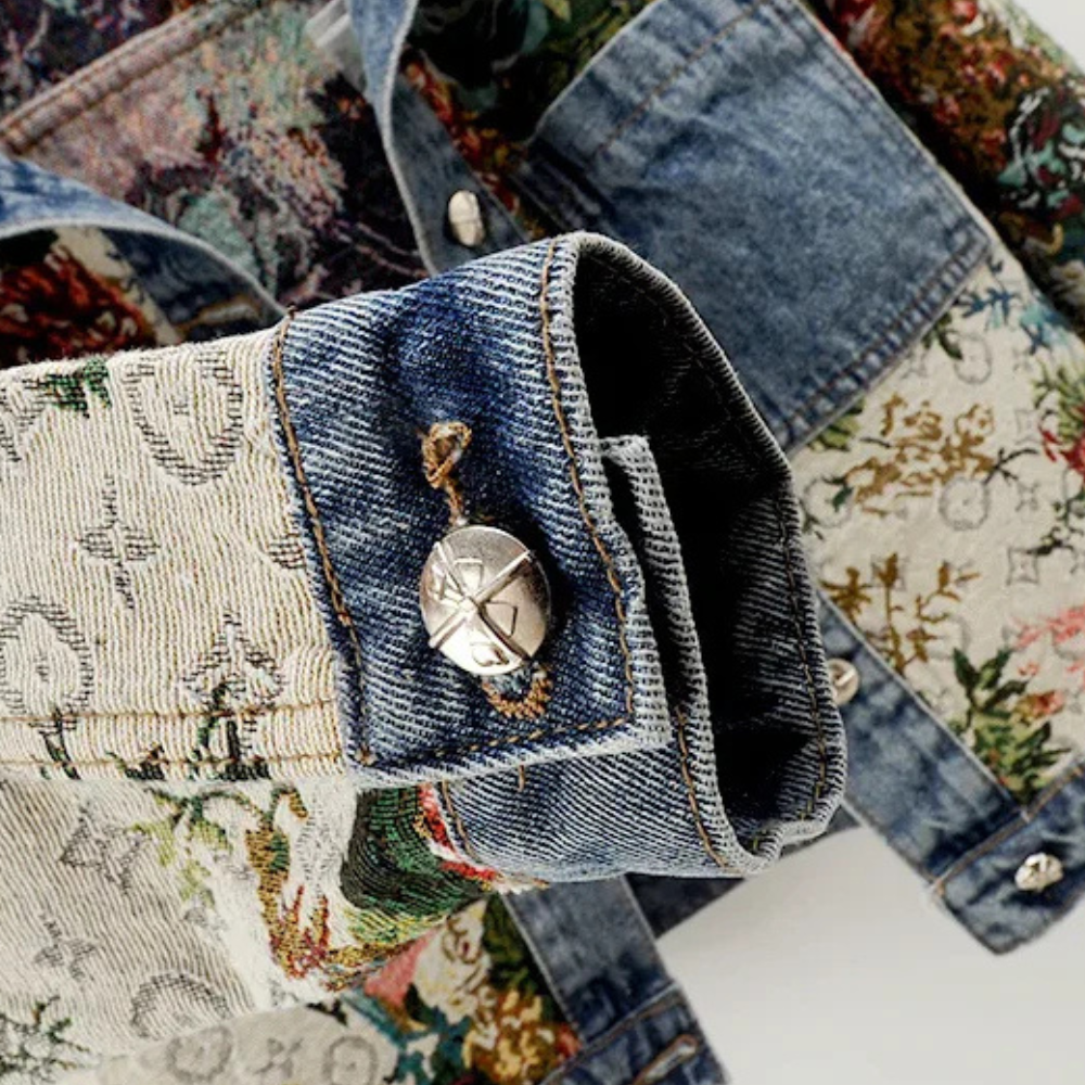 Drune | Elegante Blumen Denimjacke für Damen für den Herbst