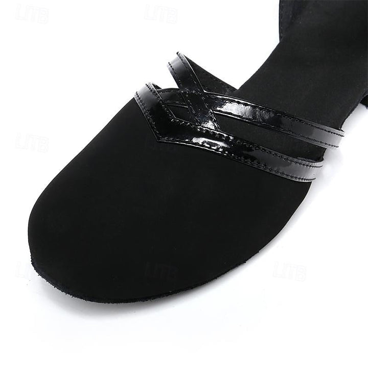 Drune | Moderne Tanzschuhe für Damen - Schwarz - Hochwertiges Wildleder