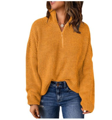 Drune | Eleganter Damenpullover mit V-Ausschnitt und Polo-Kragen