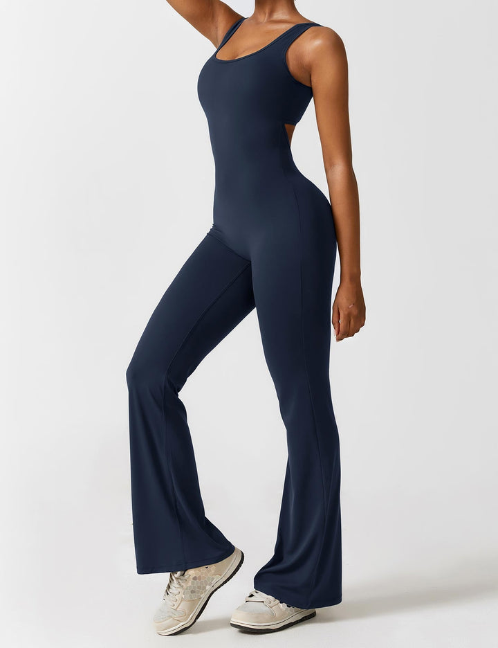 Drune | Hals Jumpsuit mit Ausgestellten Beinen | Elegantes und Figurbetontes Design