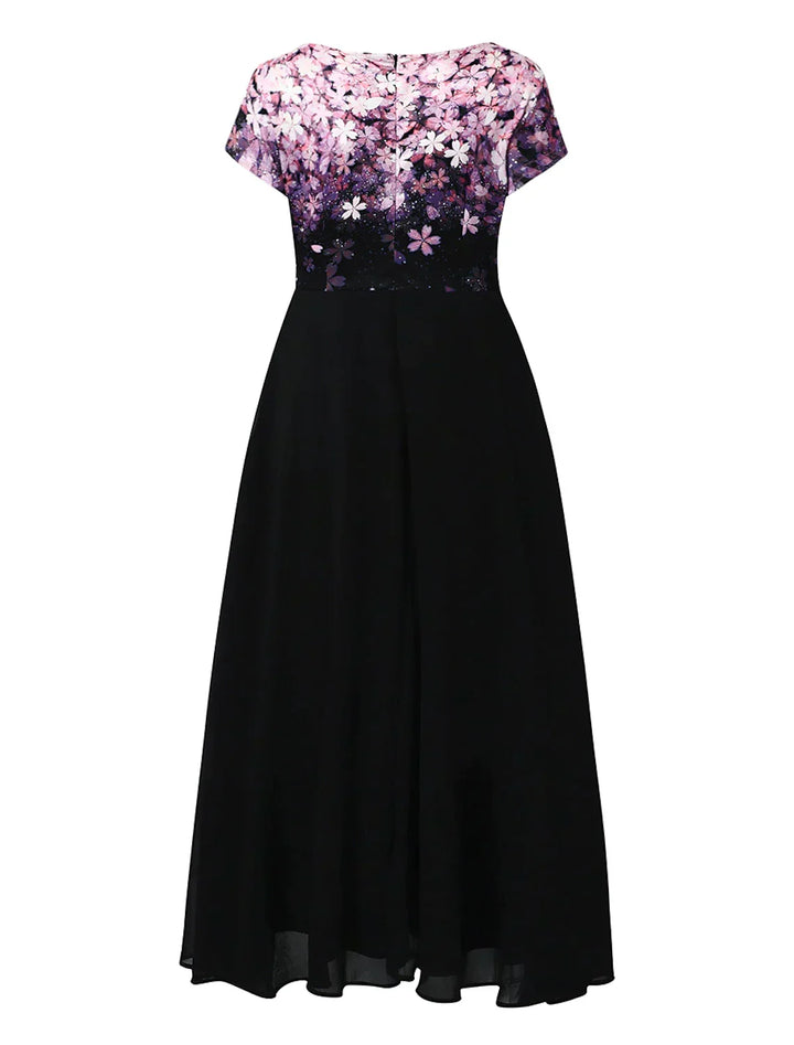 Drune | Elegantes Midi Kleid mit Blumen-Spitze