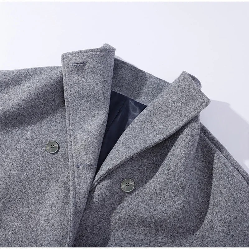 Drune | Wollmischung Jacke mit Hohem Kragen und Knöpfen