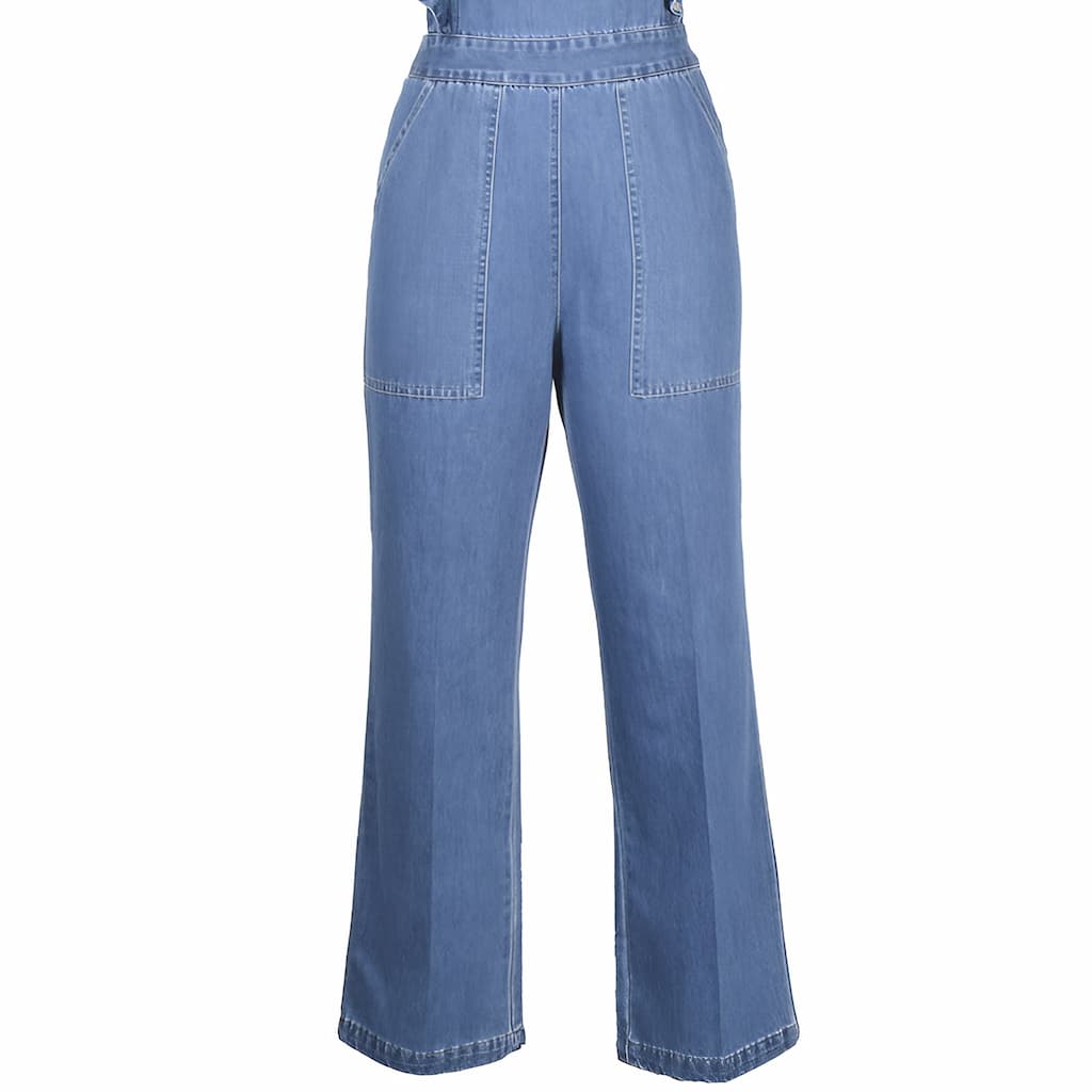 Drune | Denim Jumpsuit mit Rüschen