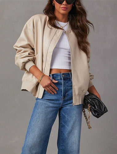 Drune | Lockere Lederjacke für Damen