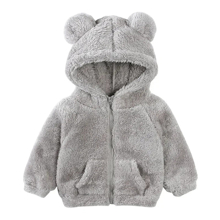 Drune Comfort Modische Bären-Kinderjacke aus dickem Samt